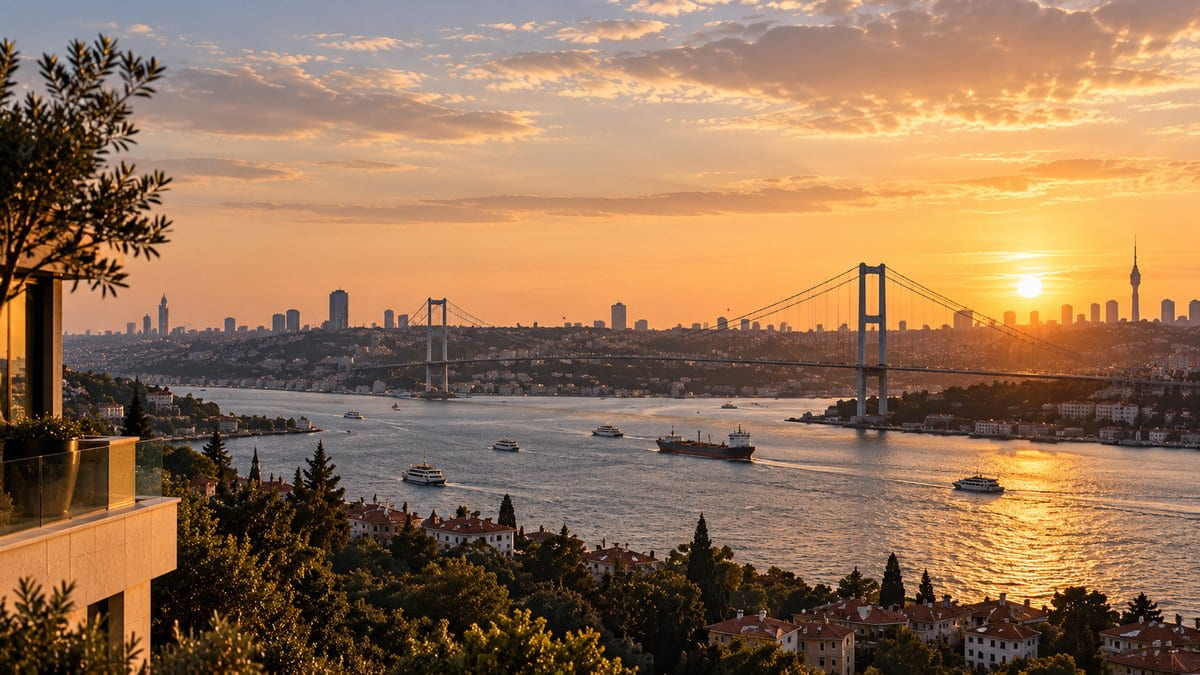 İstanbul Boğazı — gün batımı